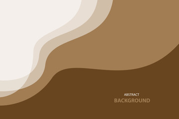 Brown and white wave layer overlaps modern background. vector illustration