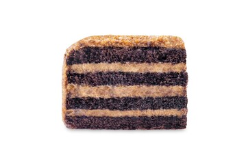 Chocolate peanuts cake on a white isolated background