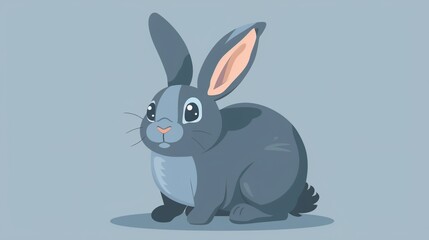 Fototapeta premium a cartoon rabbit sitting down with a blue background