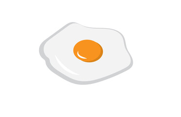 Simple minimal cooked egg omelette icon food illustration vector design element isolated on a white background. Fried egg breakfast cartoon icon isolated.Flat omelet meal yolk logo shape symbol design