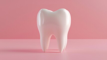 a tooth on a pink background