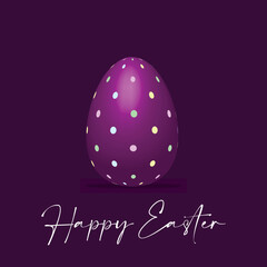 Happy Easter Social Media Poster Design Purple Easter Eggs