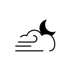 windy night icon, isolated icon in white background, perfect for website, blog, logo, graphic design, social media, UI, mobile app.