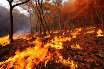 Catastrophic Forest Fire Engulfs the Woodlands - Swift Response Needed to Preserve Life and Habitat