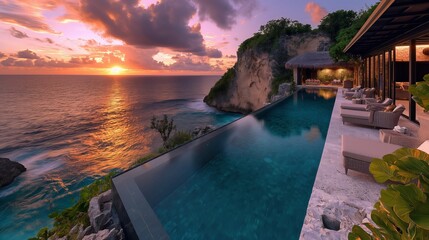 Sunset Paradise: A Luxurious Cliffside Resort Escape.