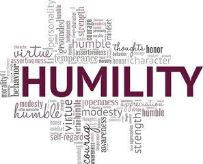 Humility word cloud conceptual design isolated on white background.
