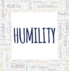 Humility word cloud conceptual design isolated on white background.