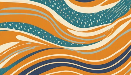 retro groovy wave pattern background