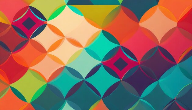colorful wallpaper image depicting diferent colorful shapes