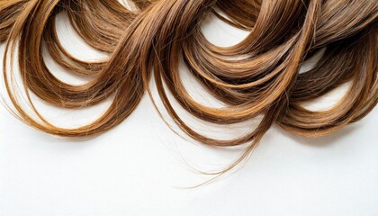 curl of natural hair on white background