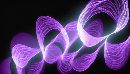 illustration of abstract purple polar lights concept glowig shapes in the dark background
