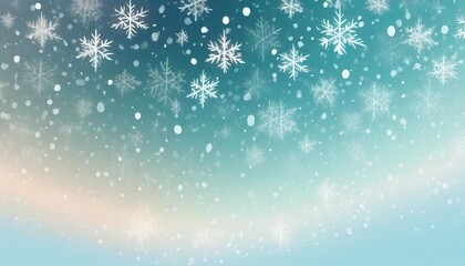 Naklejka na ściany i meble abstract snow background sky snowflakes gradient