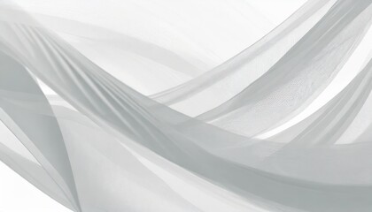white background with curves and waves in the style of translucent overlapping flowing fabrics uhd soft tonal shifts abstract white background