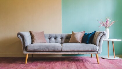 modern luxury sofa on color pastel background