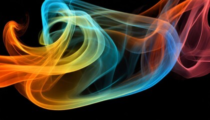 colorful smoke close up on a black background