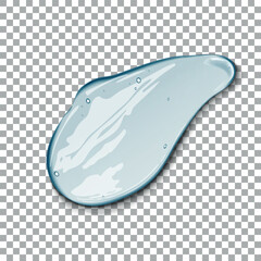 Liquid shape, gel care. Gel texture stroke with shadow isolated on transparent background. 