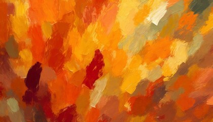 generative closeup of impasto abstract rough autumn colors art painting texture orange fall background - obrazy, fototapety, plakaty