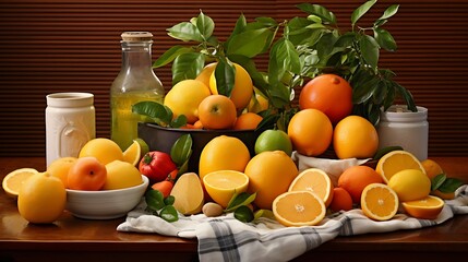 Citrus Elegance: An Exquisite Close-up of Vibrant Oranges, Each Peel and Segment Captured in Stunning Detail