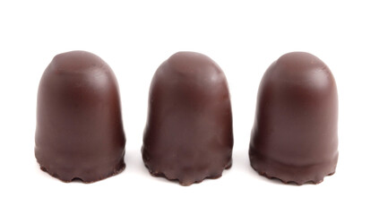 Dark Chocolate Covered Marhsmallows with a Waffer Base Known as Chocolate Kisses or Schokokuss Isolated on a White Background