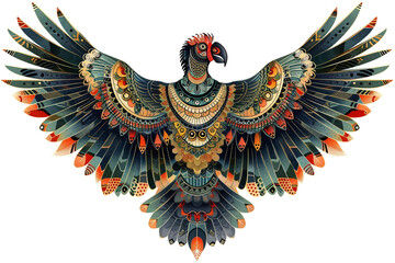 Illustration of fantastic animal with condor head and great color