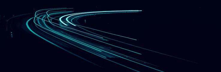 Papier Peint photo Lavable Autoroute dans la nuit blue car lights at night. long exposure