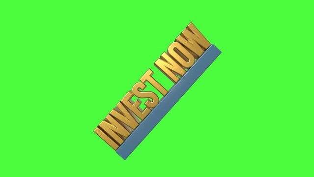 Golden 3D Invest Rendering, Financial Opportunities, 4K motion Video Element
