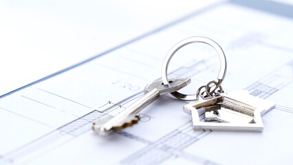 the keys to the house in the drawing of the apartment