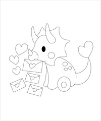 valentine coloring book page for kids