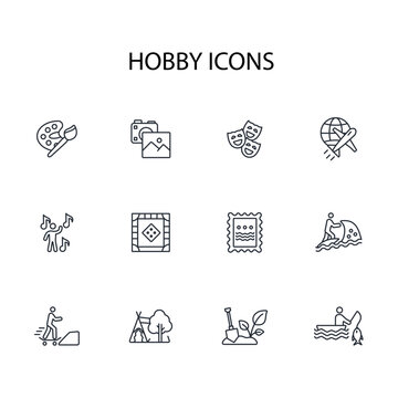 Hobby icon. vector.Editable stroke.linear style sign for use web design,logo.Symbol illustration.