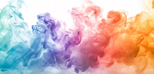 A whimsical display of multicolored smoke, with each color transitioning smoothly into the next...