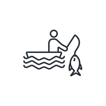 fishing icon. vector.Editable stroke.linear style sign for use web design,logo.Symbol illustration.