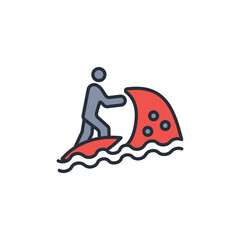 snowboarding icon. vector.Editable stroke.linear style sign for use web design,logo.Symbol illustration.