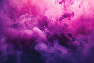 Flowing viva magenta smoke with vibrant light splashes, against an abstract backdrop, capturing the essence of ink blending in water