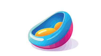 3d beanbag baby toy icon vector render colorful pla