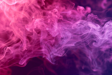 Luminous viva magenta smoke artfully flowing with light and splashes, creating a captivating abstract background with an ink-in-water effect