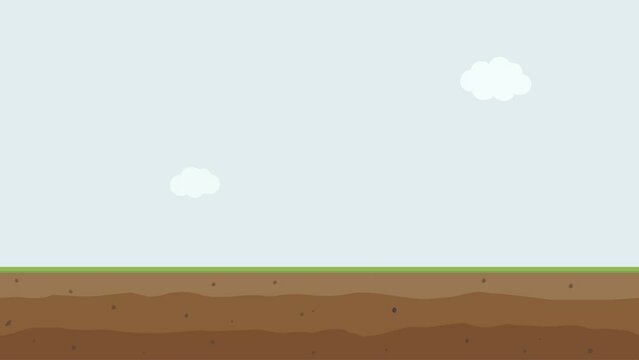 seamless moving terrain with ground layer and clouds