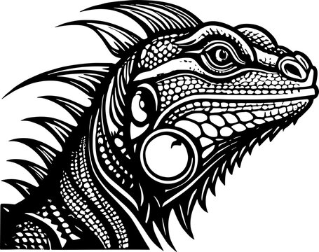 Iguana or lizard icon isolated on white background