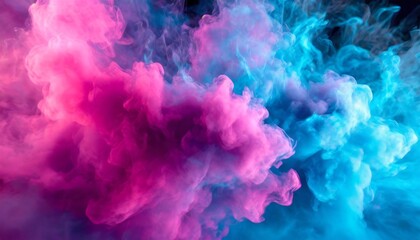 Obraz na płótnie Canvas abstract background scene of blue and pink neon colored smoke clouds