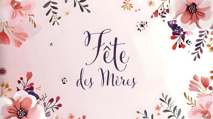 French happy Mothers day design background - obrazy, fototapety, plakaty
