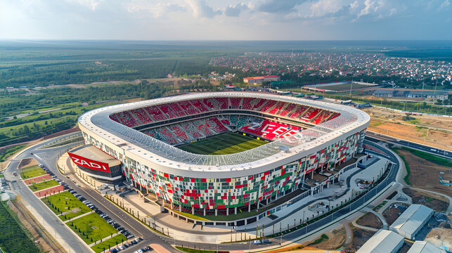  Aerial Photography of Soccer Stadium