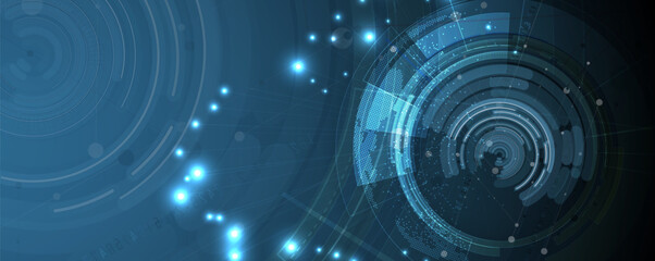 Abstract Artificial intelligence. Cloud computing. Machine learning. Technology web background. Virtual concept futuristic background