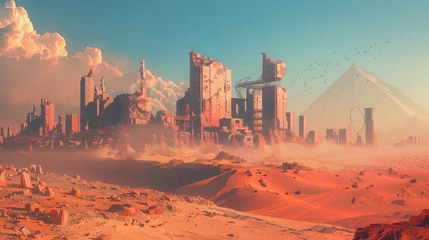 Rolgordijnen Desert Dystopia Landscape © Vlad