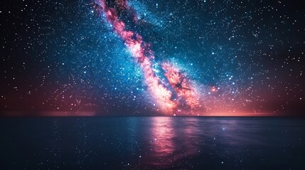 Starry Night Sky with Soft Focus and High ISO Noise Showcasing the Milky Way Galaxy Generative AI