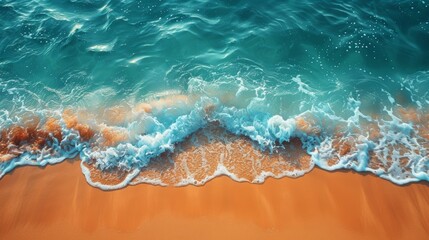 Obraz premium Top View of a Sand Beach Background: Soft Focus Perspective Generative AI