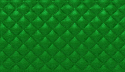 Obraz premium Leather imitation headrest wall panels, anti-collision cushion for wall decoration in the bedroom and living room. Green tones. 