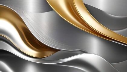 Silver golden luxury metal texture website header design, AI generated