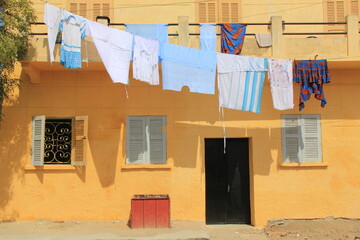 houses with clothes
