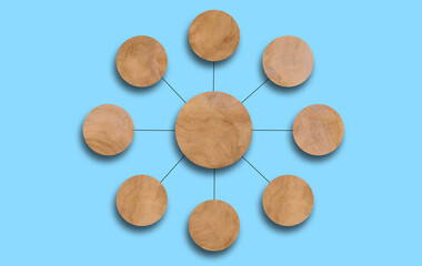 CRM banner of customer service, sale and database concept of relationship management communication data exchange marketing between blocks mock up