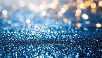 background of abstract glitter lights silver and blue de focused