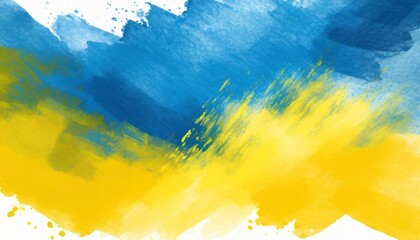 blue and yellow abstract watercolor background design ukrainian flag - obrazy, fototapety, plakaty